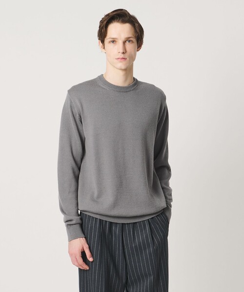 UNITED ARROWS(ユナイテッドアローズ)の「YAMAGATA ミドルゲージ クルーネック ニット(ニット/セーター・メンズ・オフホワイト/ネイビー/オリーブ/コバルトブルー/グレー系/ダークグレー・M/L/S/XL)」の4枚目の写真