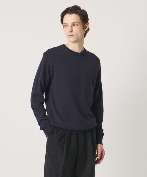 UNITED ARROWS(ユナイテッドアローズ)の「YAMAGATA ミドルゲージ クルーネック ニット(ニット/セーター・メンズ・オフホワイト/ネイビー/オリーブ/コバルトブルー/グレー系/ダークグレー・M/L/S/XL)」の6枚目の写真