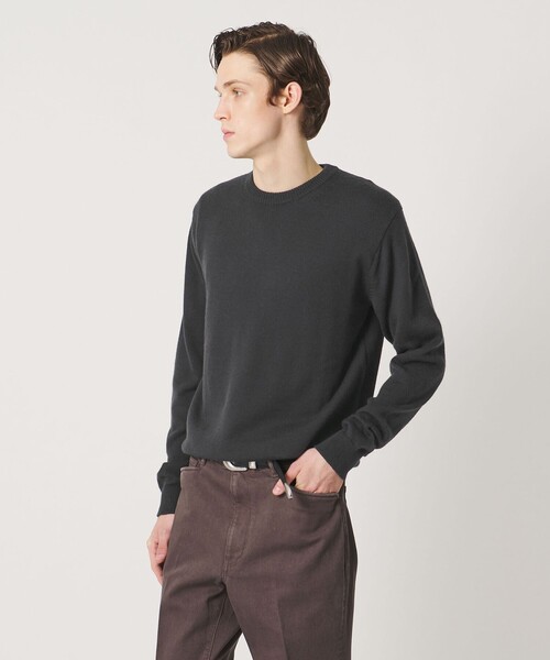 UNITED ARROWS(ユナイテッドアローズ)の「YAMAGATA ミドルゲージ クルーネック ニット(ニット/セーター・メンズ・オフホワイト/ネイビー/オリーブ/コバルトブルー/グレー系/ダークグレー・M/L/S/XL)」の3枚目の写真