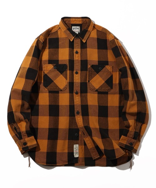 HOUSTON(ヒューストン)の「【HOUSTON/ヒューストン】VINTAGE BLOCK CHECK VIYELLA SHIRT/ビンテージ加工 ブロックチェックビエラシャツ(シャツ/ブラウス・メンズ・ライトグリーン系/レッド系/ネイビー系/ブラック系/ブラウン系・M/XL/L)」の2枚目の写真