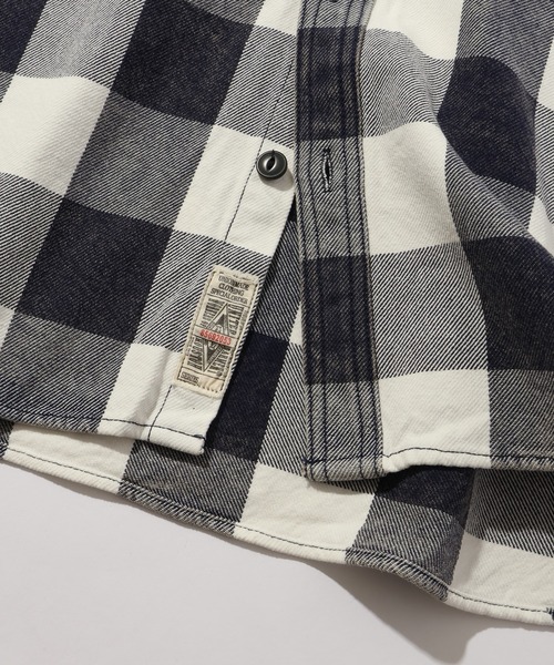 HOUSTON(ヒューストン)の「【HOUSTON/ヒューストン】VINTAGE BLOCK CHECK VIYELLA SHIRT/ビンテージ加工 ブロックチェックビエラシャツ(シャツ/ブラウス・メンズ・ライトグリーン系/レッド系/ネイビー系/ブラック系/ブラウン系・M/XL/L)」の9枚目の写真