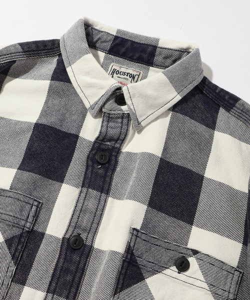 HOUSTON(ヒューストン)の「【HOUSTON/ヒューストン】VINTAGE BLOCK CHECK VIYELLA SHIRT/ビンテージ加工 ブロックチェックビエラシャツ(シャツ/ブラウス・メンズ・ライトグリーン系/レッド系/ネイビー系/ブラック系/ブラウン系・M/XL/L)」の7枚目の写真