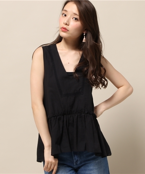 Banner Barrett（バナーバレット）の「コットンボイルＢＬ（シャツ/ブラウス・レディース・ホワイト/ブラック・38）」の2枚目の写真