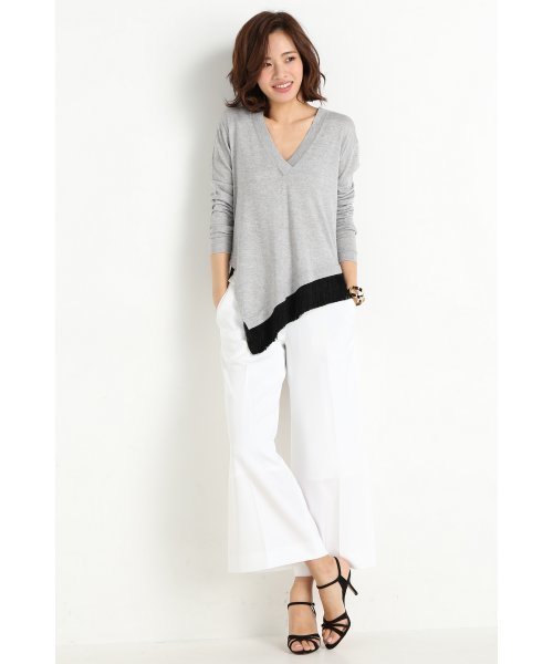 10 CROSBY DEREK LAM（テンクロスビーデレクラム）の「10CROSBY フリンジツキ Vネック プルオーバー◆（ニット/セーター・レディース・グレー・36/38）」の10枚目の写真