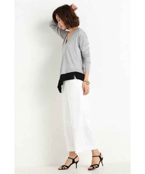 10 CROSBY DEREK LAM（テンクロスビーデレクラム）の「10CROSBY フリンジツキ Vネック プルオーバー◆（ニット/セーター・レディース・グレー・36/38）」の11枚目の写真