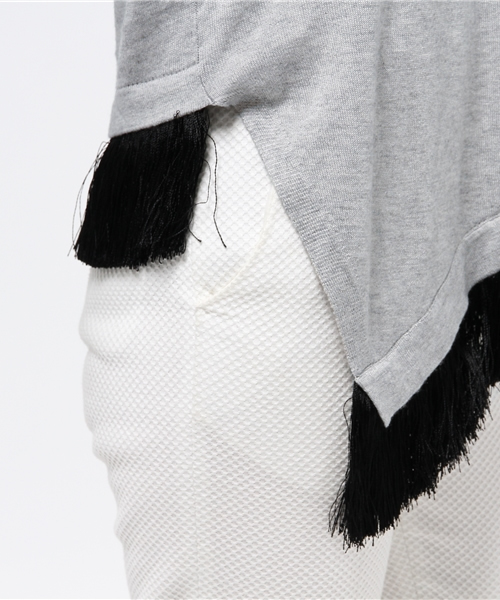 10 CROSBY DEREK LAM（テンクロスビーデレクラム）の「10CROSBY フリンジツキ Vネック プルオーバー◆（ニット/セーター・レディース・グレー・36/38）」の7枚目の写真