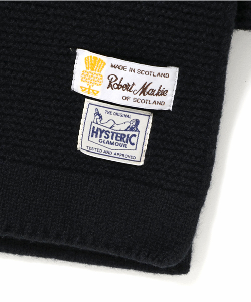 HYSTERIC GLAMOUR（ヒステリックグラマー）の「ROBERT MACKIE×HYSTERIC/ラムウールマフラー（マフラー・メンズ・カーキ/トップグレー/ブラック・FREE）」の5枚目の写真