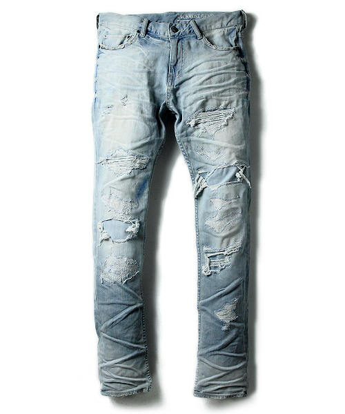 JACKROSE（ジャックローズ）の「スーパーストレッチダメージデニム（デニムパンツ・メンズ・サックスブルー・L/M/S/XL）」の2枚目の写真
