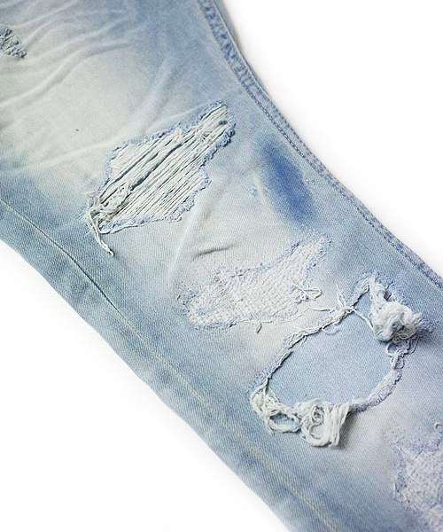 JACKROSE（ジャックローズ）の「スーパーストレッチダメージデニム（デニムパンツ・メンズ・サックスブルー・L/M/S/XL）」の6枚目の写真