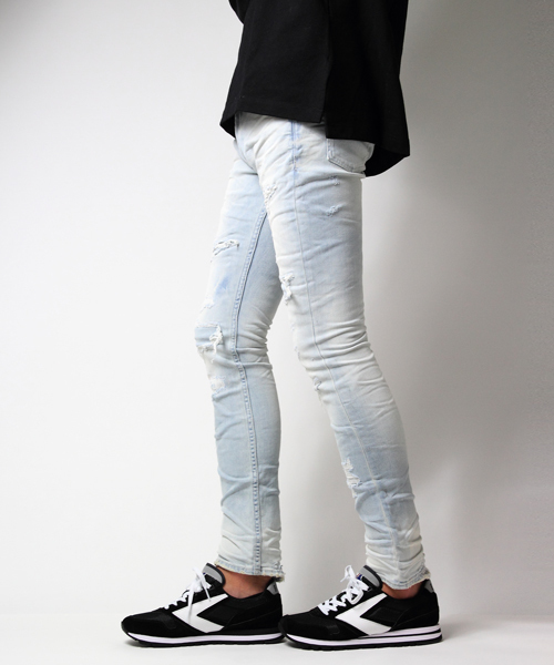 JACKROSE（ジャックローズ）の「スーパーストレッチダメージデニム（デニムパンツ・メンズ・サックスブルー・L/M/S/XL）」の9枚目の写真