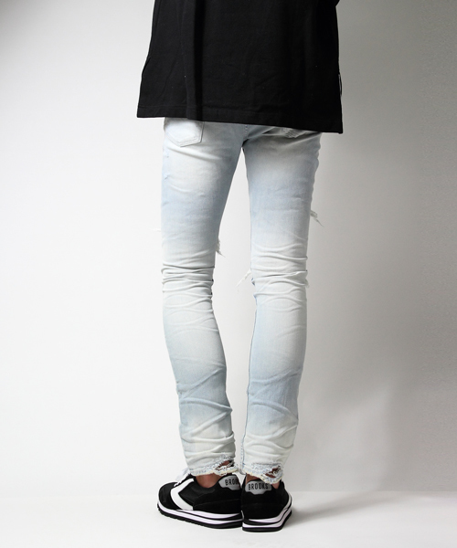 JACKROSE（ジャックローズ）の「スーパーストレッチダメージデニム（デニムパンツ・メンズ・サックスブルー・L/M/S/XL）」の10枚目の写真