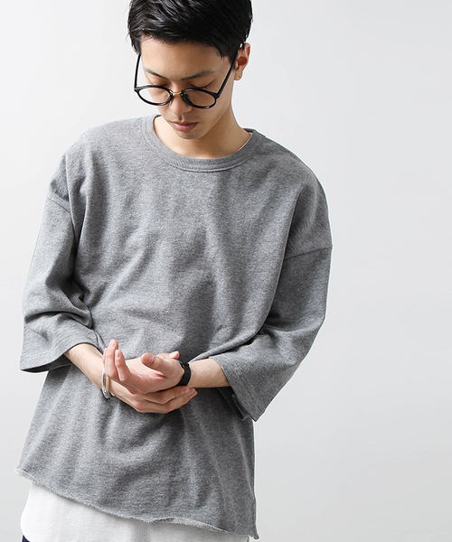 WEGO（ウィゴー）の「WEGO/スラブ裏毛BOXYビッグプルオーバー（Tシャツ/カットソー・メンズ・サックスブルー/杢グレー/オフホワイト/オレンジ/ベージュ/スミクロ/ライトピンク/ブルー系その他/オートミール・MEDIUM/LARGE）」の3枚目の写真