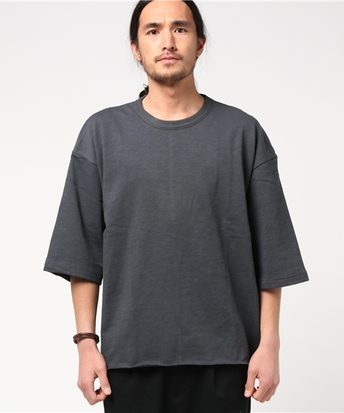 WEGO（ウィゴー）の「WEGO/スラブ裏毛BOXYビッグプルオーバー（Tシャツ/カットソー・メンズ・サックスブルー/杢グレー/オフホワイト/オレンジ/ベージュ/スミクロ/ライトピンク/ブルー系その他/オートミール・MEDIUM/LARGE）」の14枚目の写真