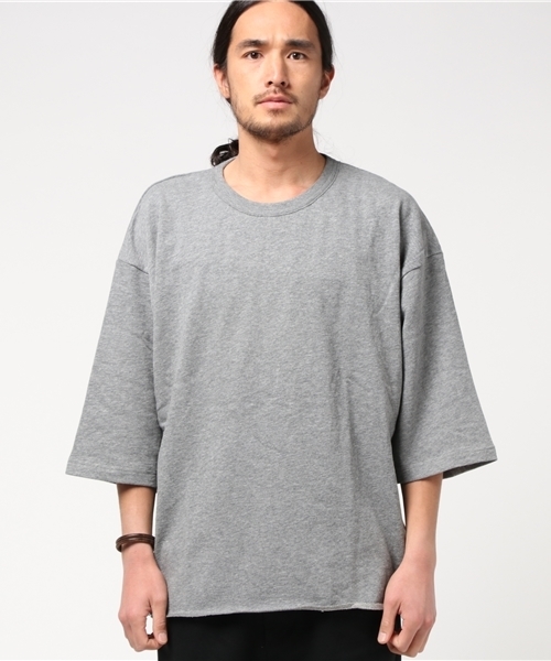 WEGO（ウィゴー）の「WEGO/スラブ裏毛BOXYビッグプルオーバー（Tシャツ/カットソー・メンズ・サックスブルー/杢グレー/オフホワイト/オレンジ/ベージュ/スミクロ/ライトピンク/ブルー系その他/オートミール・MEDIUM/LARGE）」の15枚目の写真