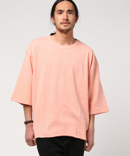 WEGO（ウィゴー）の「WEGO/スラブ裏毛BOXYビッグプルオーバー（Tシャツ/カットソー・メンズ・サックスブルー/杢グレー/オフホワイト/オレンジ/ベージュ/スミクロ/ライトピンク/ブルー系その他/オートミール・MEDIUM/LARGE）」の18枚目の写真