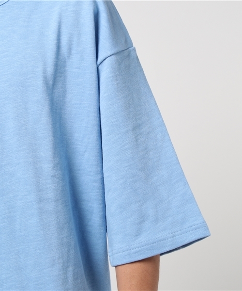 WEGO（ウィゴー）の「WEGO/スラブ裏毛BOXYビッグプルオーバー（Tシャツ/カットソー・メンズ・サックスブルー/杢グレー/オフホワイト/オレンジ/ベージュ/スミクロ/ライトピンク/ブルー系その他/オートミール・MEDIUM/LARGE）」の21枚目の写真