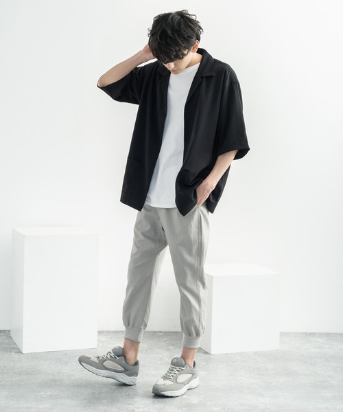 Rocky Monroe(ロッキーモンロー)の「コットンリネン イージークロップドジョガーパンツ 別注ワンマイルウェア(その他パンツ・メンズ・ベージュ/ネイビー/ブラック/カーキ/ホワイト/ピンク/ブルー/グレー/サックスブルー/ワンウォッシュ/ブラウン/チャコール/ブラック系/ブルーグレー/ベージュ系・M/LL/L/XXL/S)」の16枚目の写真