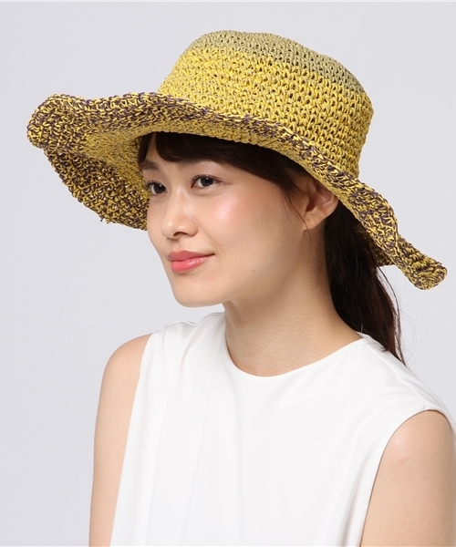 チャイハネ（チャイハネ）の「【チャイハネ】ワイドブリム エスニックペーパーハット（ハット・レディース・ネイビー/オレンジ/カーキ・FREE）」の16枚目の写真