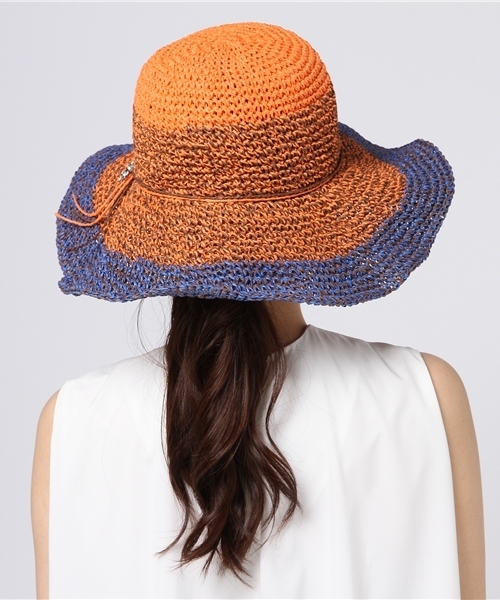 チャイハネ（チャイハネ）の「【チャイハネ】ワイドブリム エスニックペーパーハット（ハット・レディース・ネイビー/オレンジ/カーキ・FREE）」の6枚目の写真