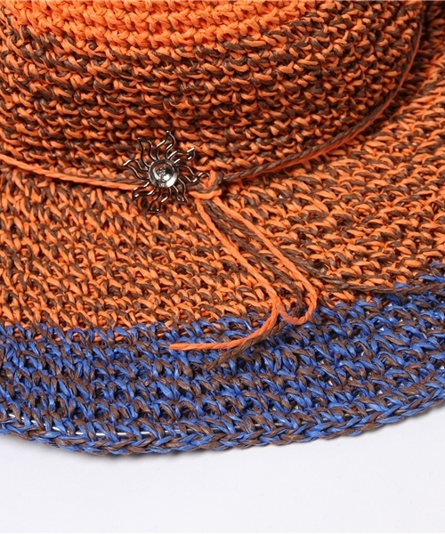 チャイハネ（チャイハネ）の「【チャイハネ】ワイドブリム エスニックペーパーハット（ハット・レディース・ネイビー/オレンジ/カーキ・FREE）」の7枚目の写真