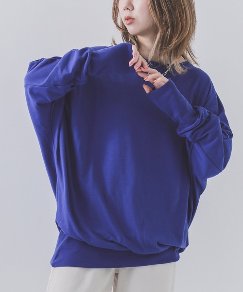 n'OrLABEL（ノアールレーベル）の「『リラックスドルマンカットソー』（Tシャツ/カットソー・レディース・ブラック/グレー/グリーン/カーキ/グリーン系その他/ブルー/ネイビー/ブルー系その他/スモークピンク/ピンク系その他/ワイン/チャコールグレー/オフホワイト/グレイッシュベージュ/ブラック系その他/チャコール/ホワイト/モカ・FREE）」の15枚目の写真