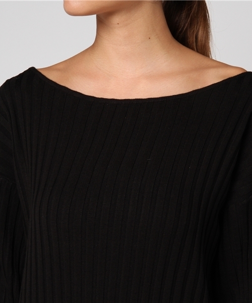 SLY（スライ）の「WIDE NECK RIB MIDI OP（ワンピース・レディース・トップグレー/ベージュ/ブラック・FREE）」の7枚目の写真