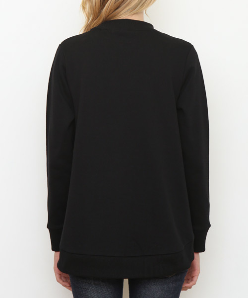 Design Tshirts Store graniph（デザイン　ティーシャツ　ストア　グラニフ）の「アニマルズスウェットチュニック/ドッグウォークザランウェイ（スウェット・レディース・ブラック・FREE）」の5枚目の写真
