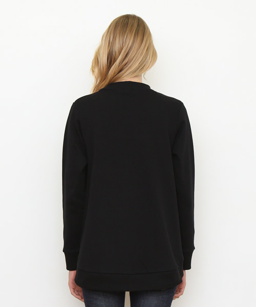 Design Tshirts Store graniph（デザイン　ティーシャツ　ストア　グラニフ）の「アニマルズスウェットチュニック/ドッグウォークザランウェイ（スウェット・レディース・ブラック・FREE）」の10枚目の写真