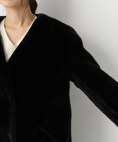 A part by（アパートバイ）の「FファーVノーカラーコート 776021 （その他アウター・レディース・ブラック/ブラウン/グリーン・FREE）」の11枚目の写真