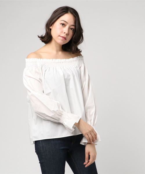 Te chichi TERRASSE（テチチテラス）の「キャンディースリーブブラウス（シャツ/ブラウス・レディース・イエロー/オフホワイト/ブラック/ベージュ/ピンク・ﾌﾘ-）」の2枚目の写真