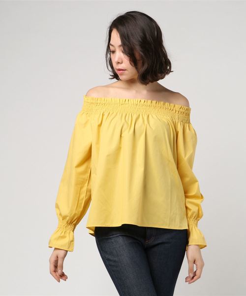 Te chichi TERRASSE（テチチテラス）の「キャンディースリーブブラウス（シャツ/ブラウス・レディース・イエロー/オフホワイト/ブラック/ベージュ/ピンク・ﾌﾘ-）」の5枚目の写真