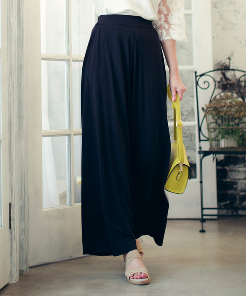 KOBE LETTUCE（コウベレタス）の「UVカットワイドパンツ＆ガウチョパンツ（その他パンツ・レディース・ブラック系その他/ブルー系その他/ブラック系その他2/ブルー系その他2/ネイビー/ブラック/モカ・FREE/3）」の7枚目の写真