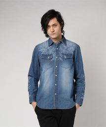 JACKROSE |  レーザー加工リーフ柄ウエスタンシャツ(シャツ/ブラウス)