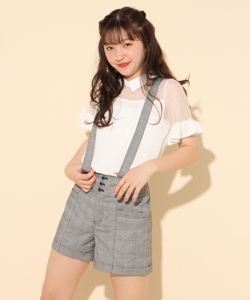 repipi armario（レピピ アルマリオ）の「グレンチェックサスツキショートパンツ（その他パンツ・キッズ・ダークグレー/ダークブラウン・LARGE/SMALL/X-SMALL/MEDIUM）」の2枚目の写真