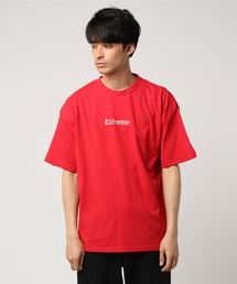 後見頃切替ロゴプリントビッグシルエット半袖Tシャツ