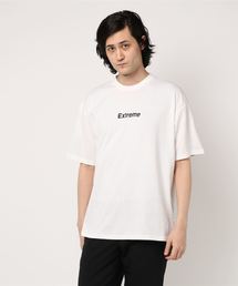 後見頃切替ロゴプリントビッグシルエット半袖Tシャツ