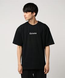 後見頃切替ロゴプリントビッグシルエット半袖Tシャツ