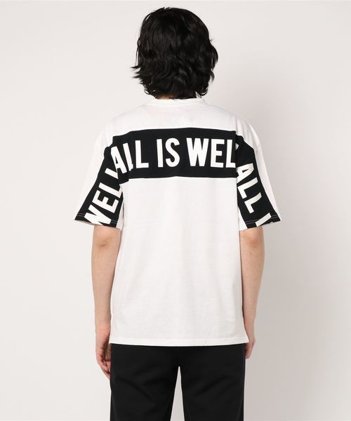 STYLEBLOCK(スタイルブロック)の「後見頃切替ロゴプリントビッグシルエット半袖Tシャツ(Tシャツ/カットソー・メンズ・ブラック/オフホワイト/レッド・L/M)」の7枚目の写真