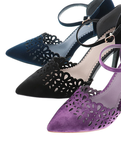 RANDA（ランダ）の「カットワークセパレートパンプス（パンプス・レディース・ブラック/ブルー/パープル・S/M/L/LL）」の14枚目の写真