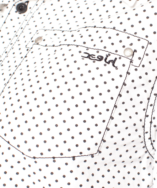 X-girl（エックスガール）の「SWEAT-HOODED SHIRT（シャツ/ブラウス・レディース・ホワイト/インディゴブルー/ネイビー/ピンク/マルチ/レッド・1/2）」の11枚目の写真