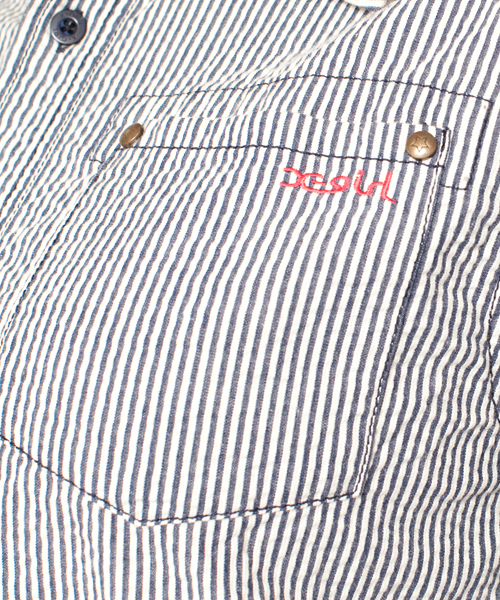 X-girl（エックスガール）の「SWEAT-HOODED SHIRT（シャツ/ブラウス・レディース・ホワイト/インディゴブルー/ネイビー/ピンク/マルチ/レッド・1/2）」の12枚目の写真