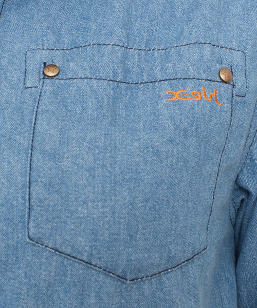 X-girl（エックスガール）の「SWEAT-HOODED SHIRT（シャツ/ブラウス・レディース・ホワイト/インディゴブルー/ネイビー/ピンク/マルチ/レッド・1/2）」の13枚目の写真