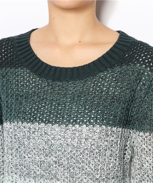BEAUTY&YOUTH UNITED ARROWS(ビューティーアンドユースユナイテッドアローズ)の「BYBC 7G コットングラデーションボーダーニットプルオーバー ◆(ニット/セーター・レディース・ブラック/オレンジ/ケリー・フリー)」の7枚目の写真