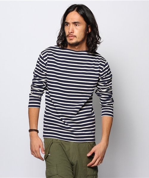 JOURNAL STANDARD(ジャーナルスタンダード)の「SAINT JAMES / セントジェームス: OUESSANT / ボーダーカットソー(Tシャツ/カットソー・メンズ・ウッド/ダークブルー/アイボリー/コバルトブルー/ネイビー・3/4)」の4枚目の写真