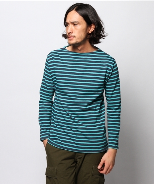 JOURNAL STANDARD(ジャーナルスタンダード)の「SAINT JAMES / セントジェームス: OUESSANT / ボーダーカットソー(Tシャツ/カットソー・メンズ・ウッド/ダークブルー/アイボリー/コバルトブルー/ネイビー・3/4)」の1枚目の写真
