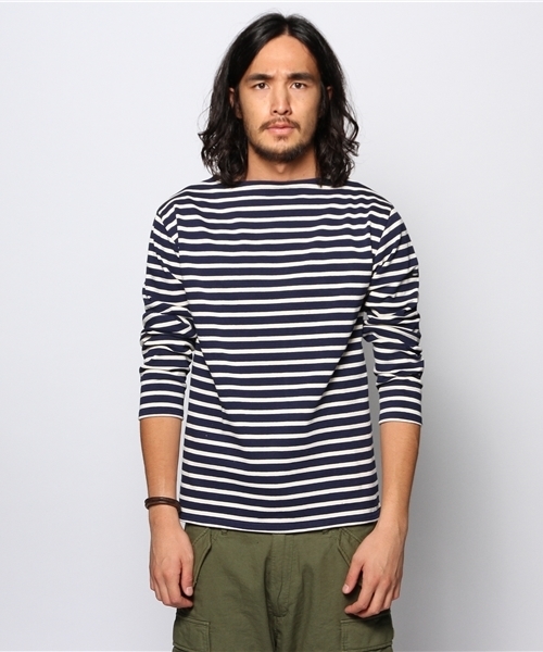 JOURNAL STANDARD(ジャーナルスタンダード)の「SAINT JAMES / セントジェームス: OUESSANT / ボーダーカットソー(Tシャツ/カットソー・メンズ・ウッド/ダークブルー/アイボリー/コバルトブルー/ネイビー・3/4)」の6枚目の写真