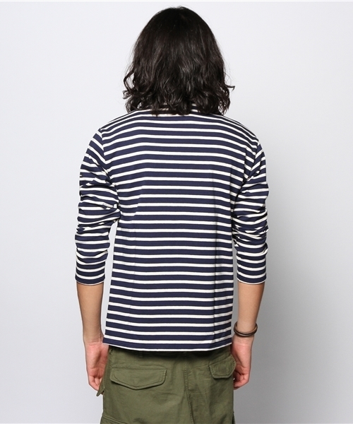 JOURNAL STANDARD(ジャーナルスタンダード)の「SAINT JAMES / セントジェームス: OUESSANT / ボーダーカットソー(Tシャツ/カットソー・メンズ・ウッド/ダークブルー/アイボリー/コバルトブルー/ネイビー・3/4)」の8枚目の写真