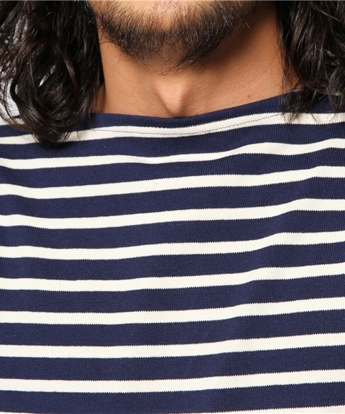 JOURNAL STANDARD(ジャーナルスタンダード)の「SAINT JAMES / セントジェームス: OUESSANT / ボーダーカットソー(Tシャツ/カットソー・メンズ・ウッド/ダークブルー/アイボリー/コバルトブルー/ネイビー・3/4)」の9枚目の写真