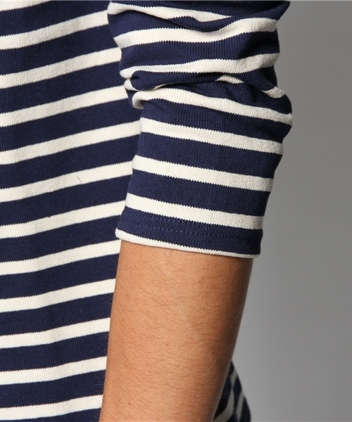 JOURNAL STANDARD(ジャーナルスタンダード)の「SAINT JAMES / セントジェームス: OUESSANT / ボーダーカットソー(Tシャツ/カットソー・メンズ・ウッド/ダークブルー/アイボリー/コバルトブルー/ネイビー・3/4)」の10枚目の写真