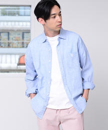 coen | 綿麻ハケメレギュラーカラーシャツ(シャツ/ブラウス)